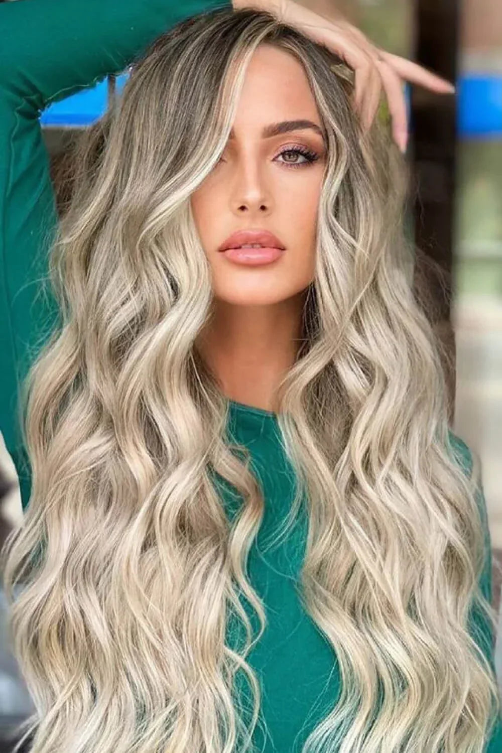26'' Full Machine Made Long Wave Synthetic Wig - 
