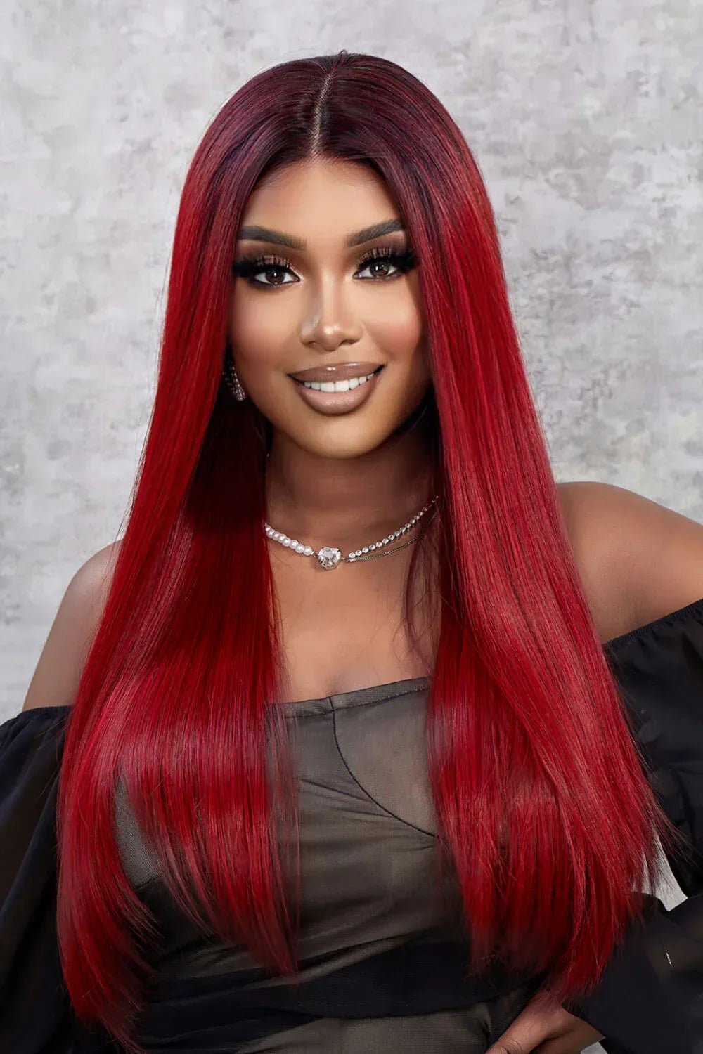 13*2" Lace Front Wigs Synthetic Straight 26" 150% Density - 