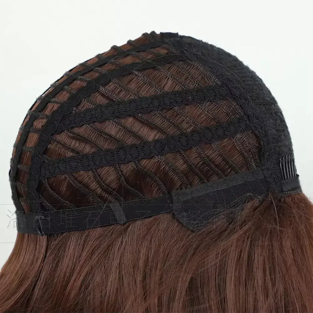 Women's Short Bob Synthetic Wig with Side Part Slanted Bangs – Transparent Lace Cap, High-Temperature Fiber, Small Size - 