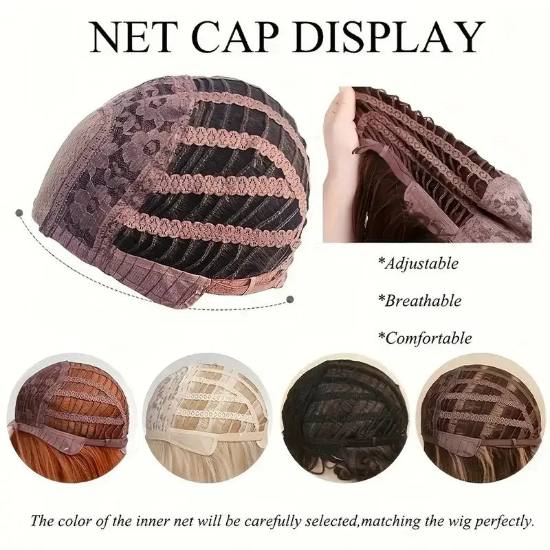 Lady's short gray-white synthetic fiber wig, suitable for daily wear, Cosplay, and as a Mother's Day gift wig accessory - 