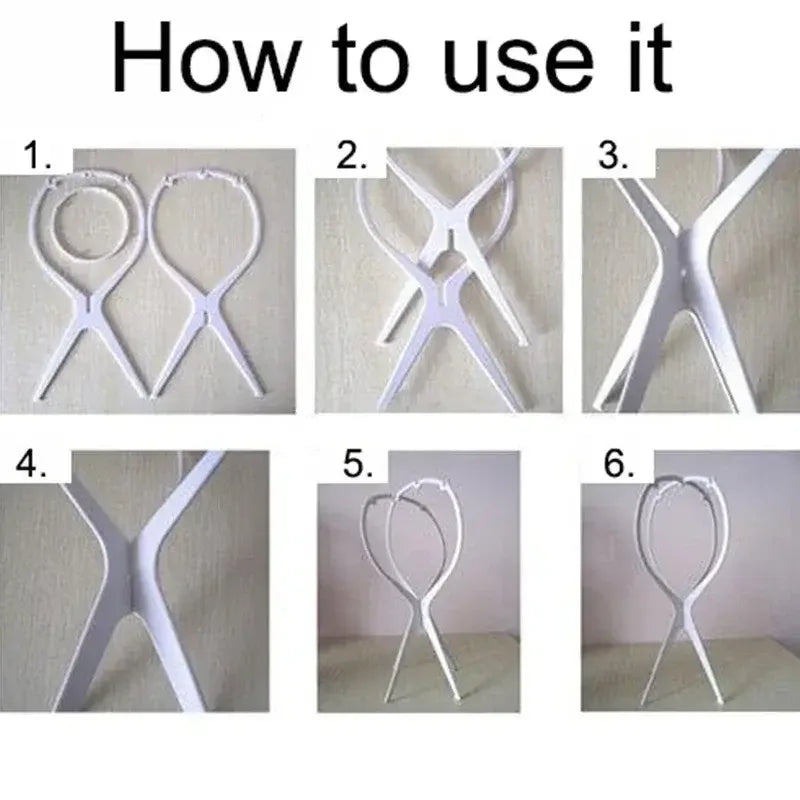 2Pcs Desk Stand Portable Wig Stand Wig Stands Portable Wig Hanger Salon Barber Hanging Hats Holder Display Stand - 