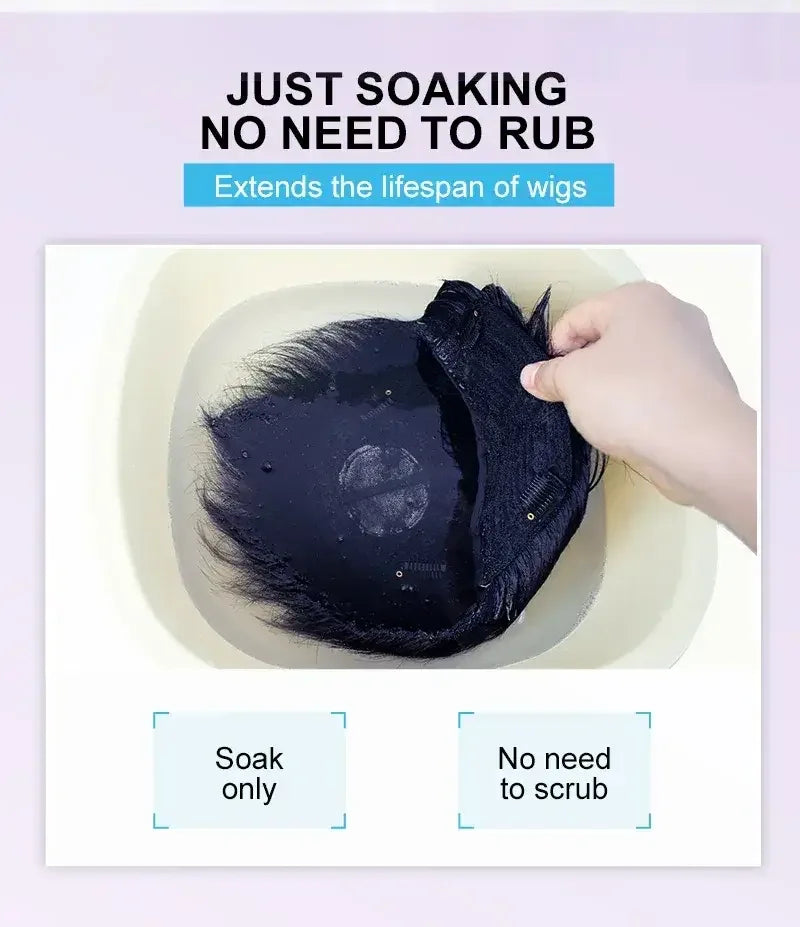 PURC 2-IN-1 Professional Sulfate-Free Wig Shampoo for Synthetic & Human Hair - Moisturizing Cleanser with Long-Lasting Fragrance - 