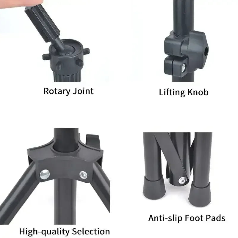 Wig Stand Mannequin Head with Tripod Stand - Lightweight, Durable & Portable Foam Dummy - 