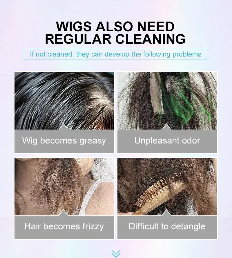 PURC 2-IN-1 Professional Sulfate-Free Wig Shampoo for Synthetic & Human Hair - Moisturizing Cleanser with Long-Lasting Fragrance - 