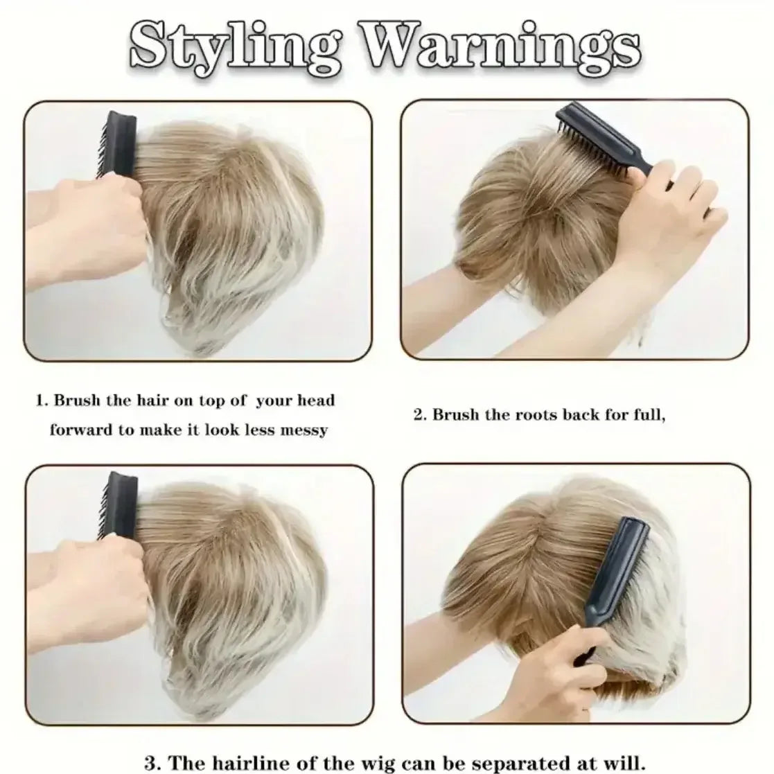 Gray Short Wig for women Daily Wear - Off-White Elf Tailoring, Deep Root Layered Synthetic Fiber - 