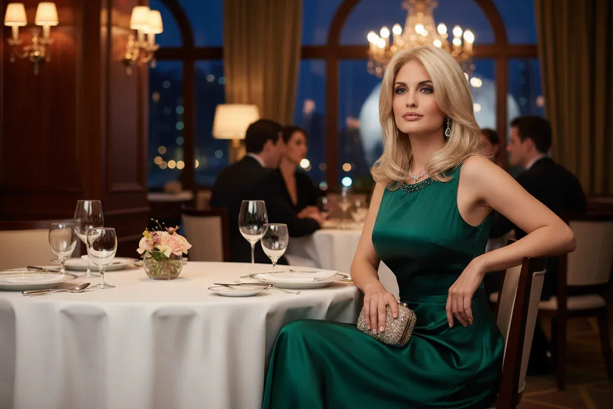 Women's Synthetic Blonde Wig - Medium Straight Hair for Everyday Dress Accessories - 