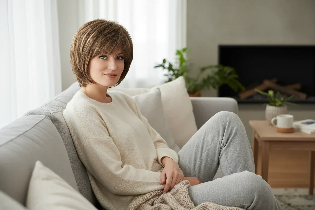 Brown Wig with Bangs Home