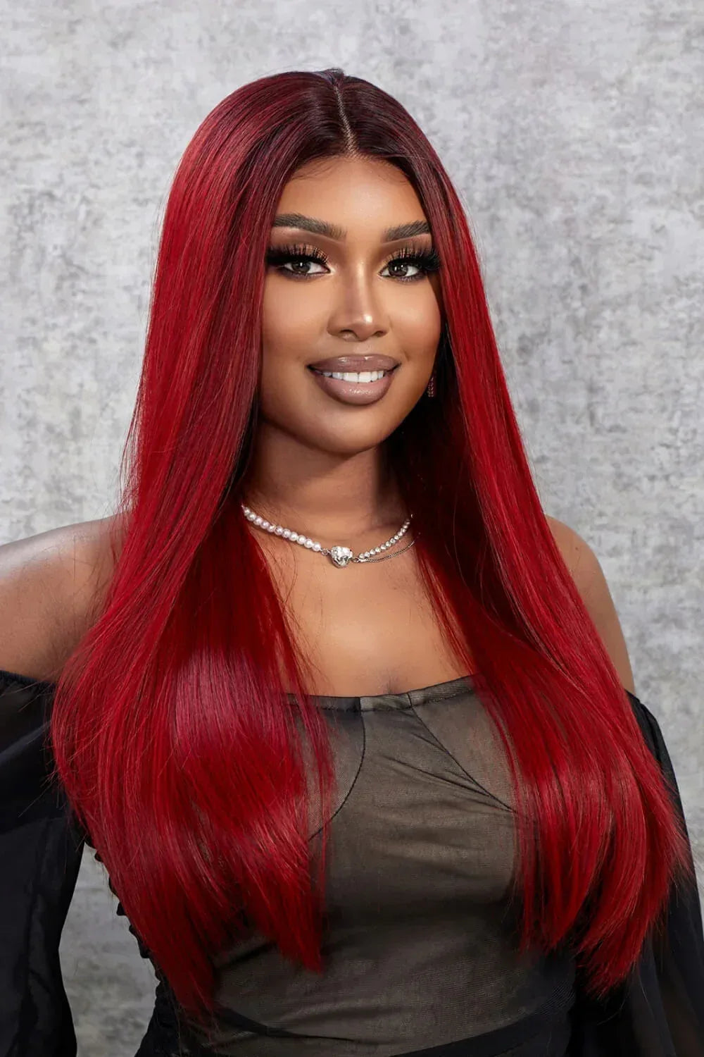 13*2" Lace Front Wigs Synthetic Straight 26" 150% Density - 