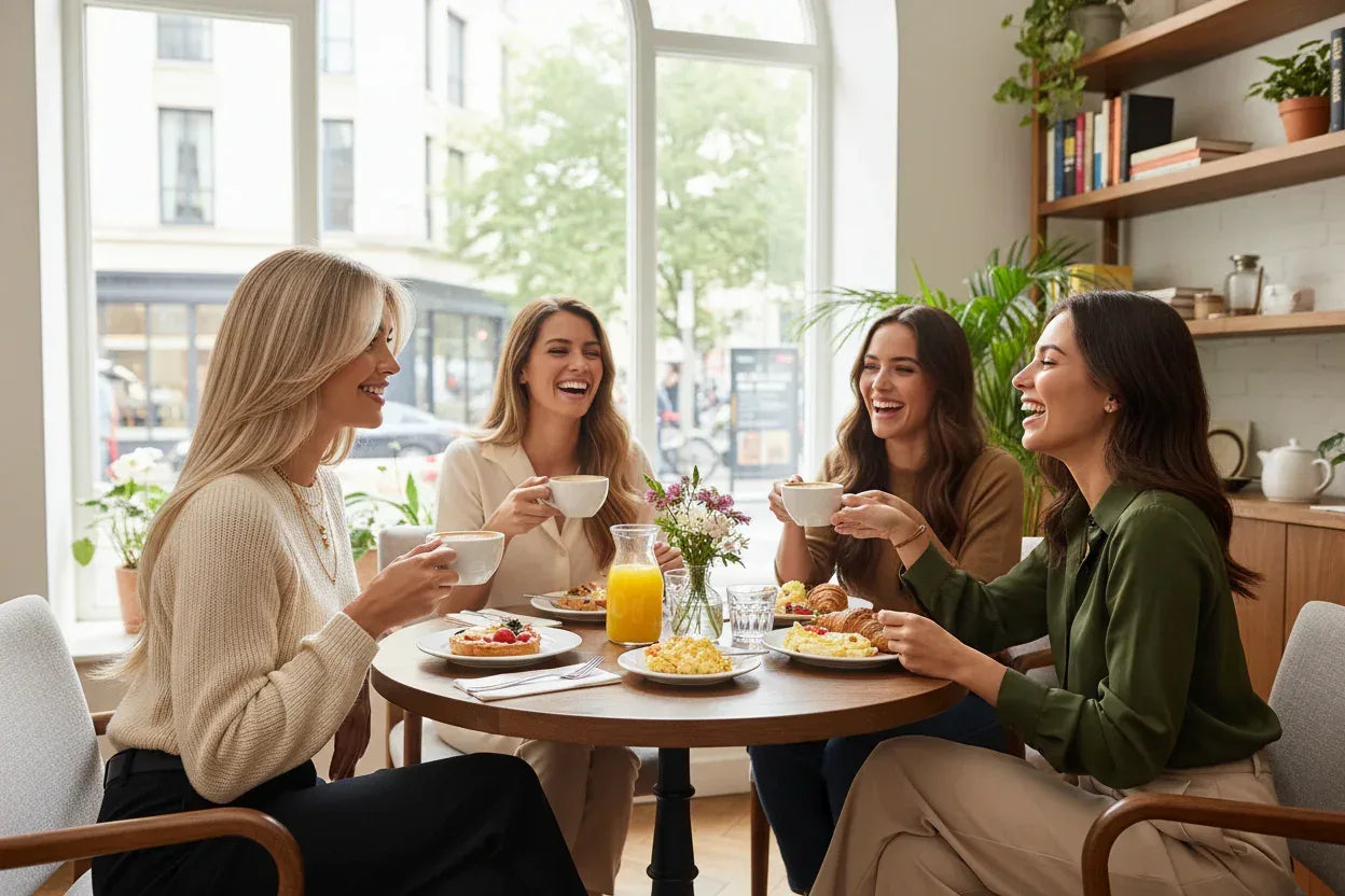 Platinum Highlight Synthetic Wig for Women - Long Straight Layered Heat Resistant Wig with Bangs for Daily Use - 