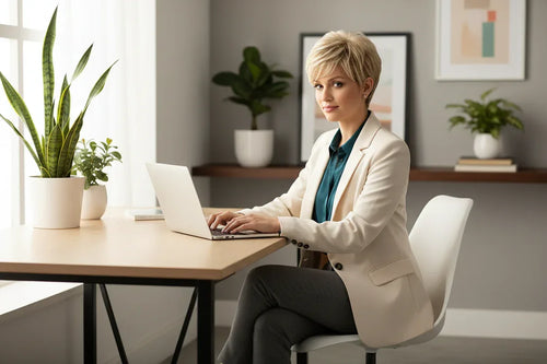 10 inches Gold Natural Wigs for Women - Short Pixie Cut Synthetic Wig for Daily Party - 