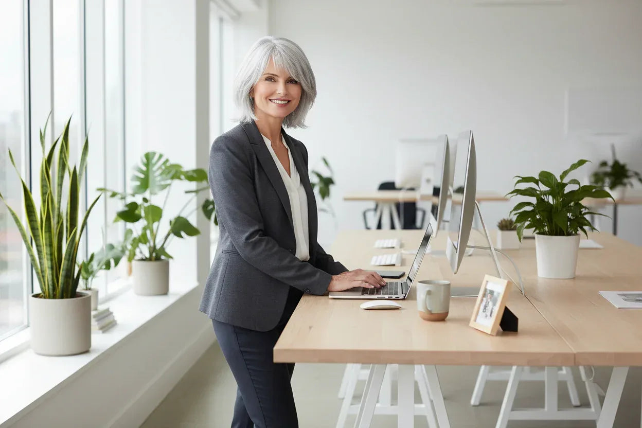 HAIRJOY Synthetic Hair Wig Short Grey Wig for Women - 