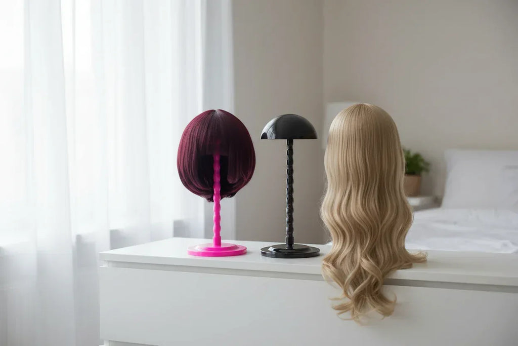 Mushroom Wig Stand Display - Realistic